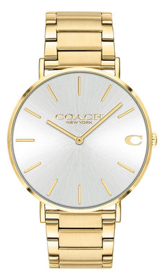 Coach Charles Silver Dial Gold Tone Stainless Steel Quartz 14602430 Men's Watch