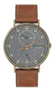 Coach Charles Grey Dial Leather Strap Quartz 14602474 Men's Watch