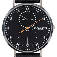 Coach Charles Black Dial Leather Strap Quartz 14602476 Men's Watch