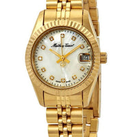 Mathey-tissot Mathy Ii Gold Tone Stainless Steel Mother Of Pearl Dial Quartz D710pi Women's Watch