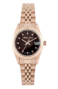 Mathey-tissot Mathy Ii Rose Gold Tone Stainless Steel Brown Dial Quartz D710prm Women's Watch