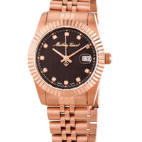 Mathey-tissot Mathy Iii Rose Gold Tone Stainless Steel Brown Dial Quartz D810prm Women's Watch