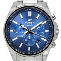 Casio Edifice Standard Analog Chronograph Stainless Steel Blue Dial Quartz Efv-650d-2a 100m Men's Watch