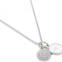 Emporio Armani Cubic Zirconia Stainless Steel Mother Of Pearl Necklace Egs2156040 For Women