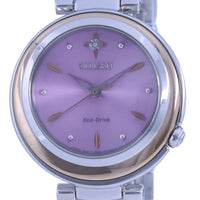 Citizen Diamond Accent Purple Dial Stainless Steel Eco-drive Em0588-81x Women's Watch