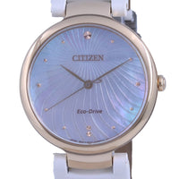 Citizen Mother Of Pearl Dial Satin Eco-drive Em0853-22d Women's Watch