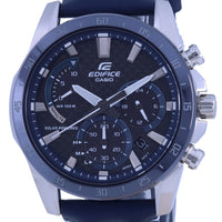 Casio Edifice Chronograph Leather Strap Solar Eqs-930bl-2a Eqs930bl-2 100m Men's Watch