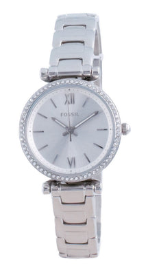 Fossil Carlie Mini Silver Dial Daimond Accents Quartz Es4956 Women's Watch