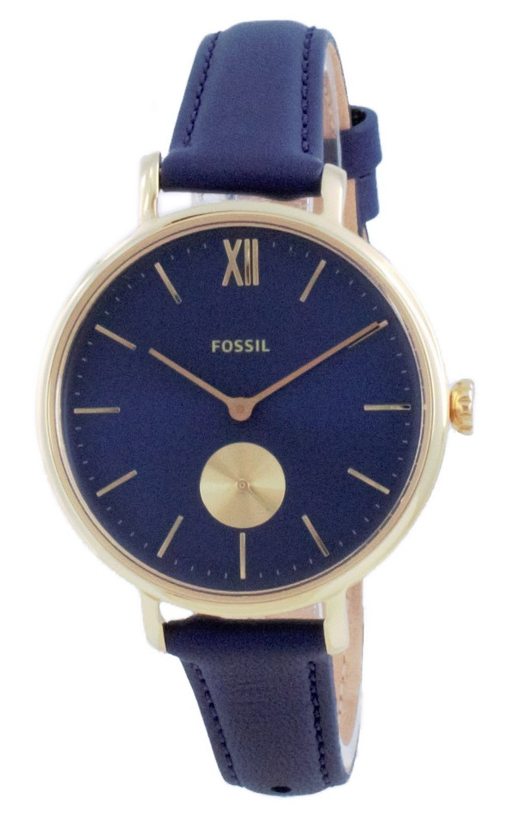 Fossil Kalya Blue Dial Leather Quartz Es5042 Women's Watch