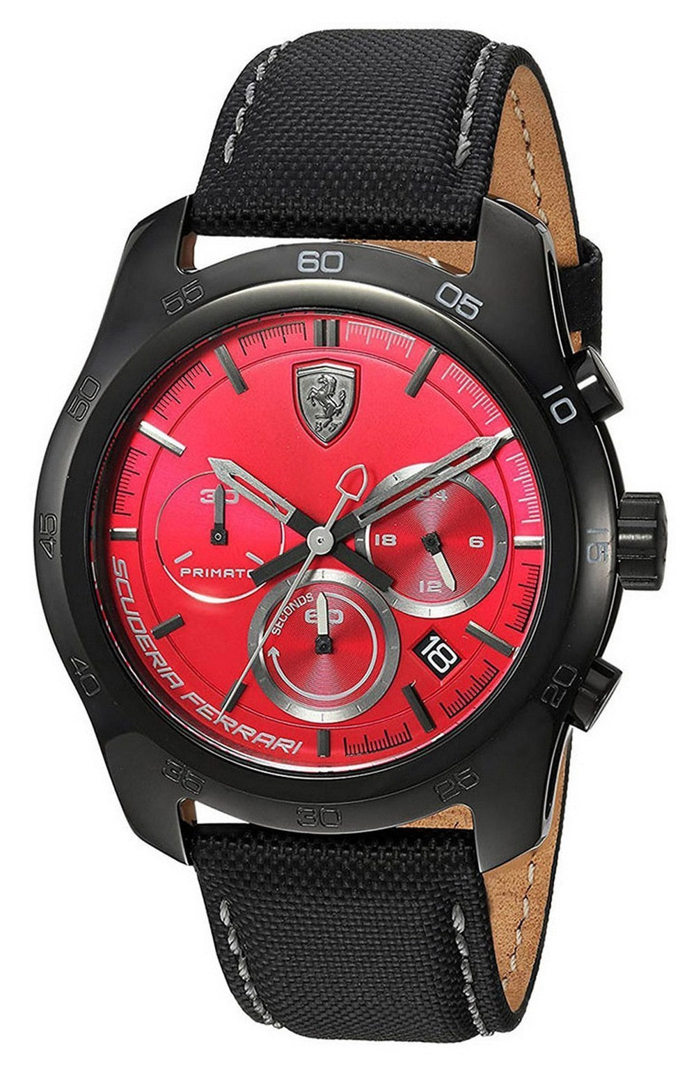 Ferrari Primato Chronograph Leather Strap Quartz 0830447 Men's Watch