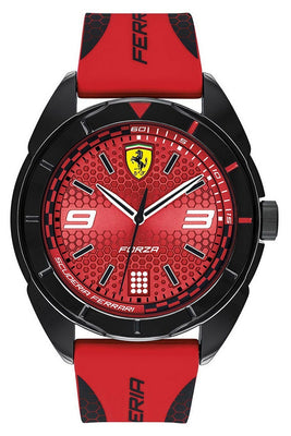 Ferrari Scuderia Forza Red Dial Silicon Band Quartz 0830517 Men's Watch