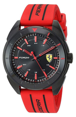 Ferrari Scuderia Forza Black Dial Silicon Band Quartz 0830544 Men's Watch