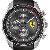 Ferrari Scuderia Speedracer Chronograph Leather Strap Quartz 0830648 Men's Watch