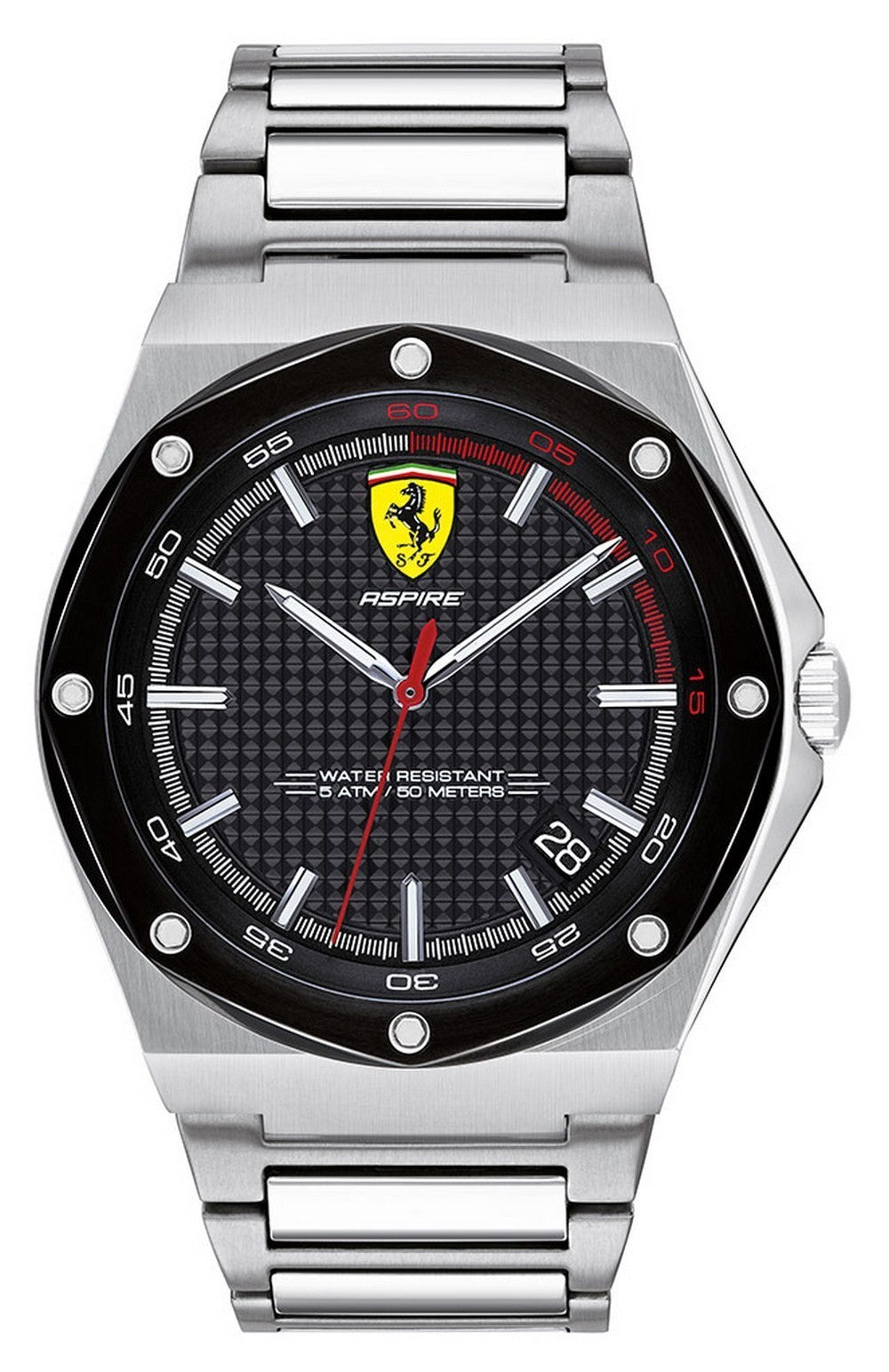 Ferrari Scuderia Aspire Black Dial Stainless Steel Quartz 0830666 Men's Watch