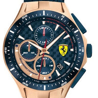 Ferrari Scuderia Race Day Chronograph Blue Dial Quartz Silicon Band 0830699 Men's Watch