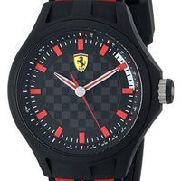 Ferrari Scuderia Pilota Evo Black Dial Leather Strap Quartz 0830712 Men's Watch