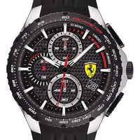 Ferrari Scuderia Pista Chronograph Black Dial Silicon Band Quartz 0830732 Men's Watch