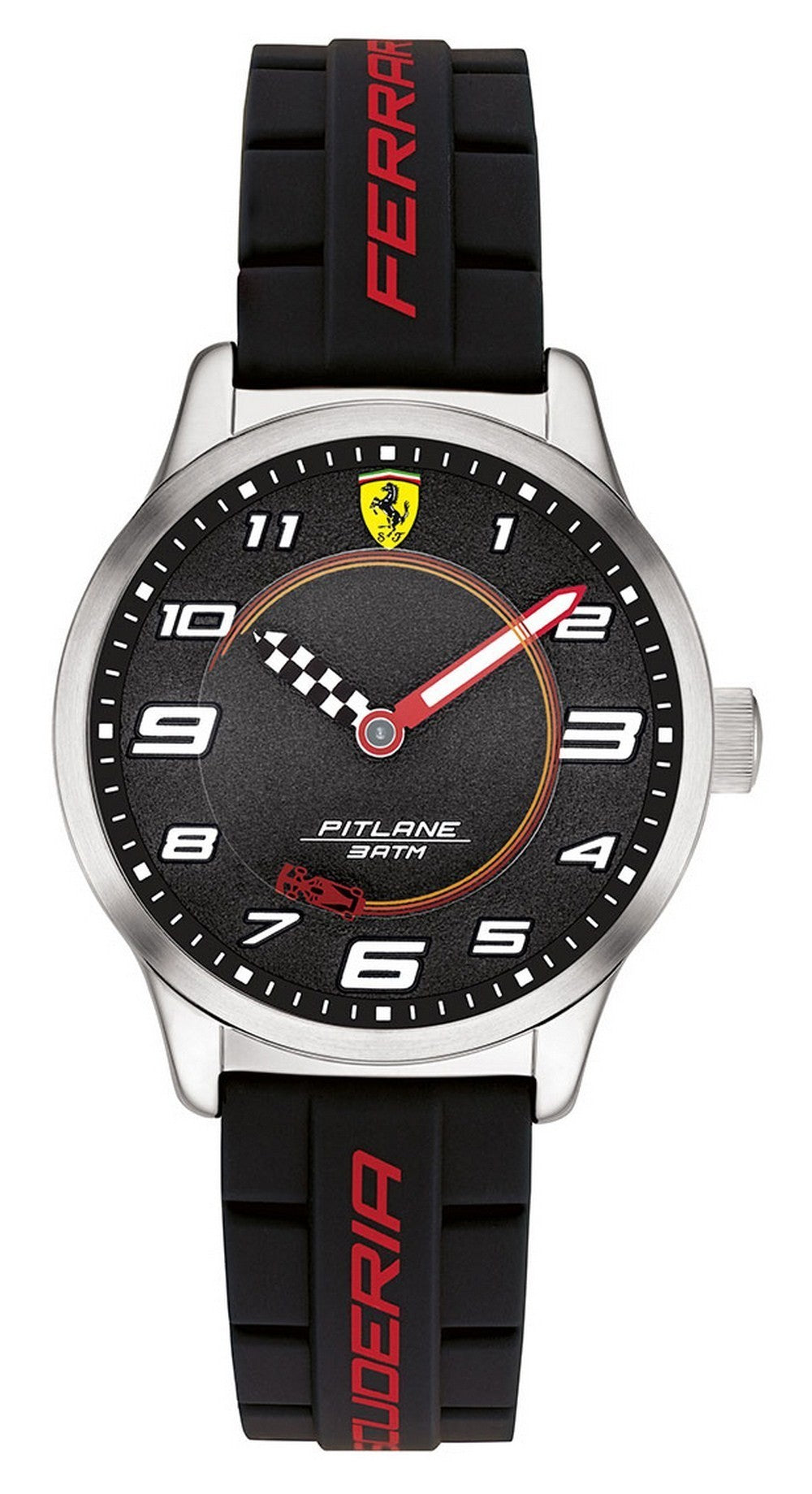 Ferrari Scuderia Pitlane Black Dial Silicon Band Quartz 0860012 Unisex Watch