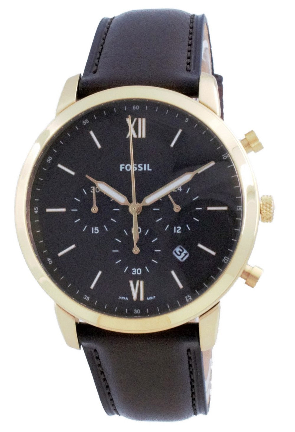 Fossil Neutra Chronograph Brown Dial Leather Quartz Fs5763 Men's Watch