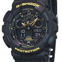 Casio G-shock Caution Yellow Analog Digital Resin Strap Black Dial Quartz Ga-100cy-1a 200m Men's Watch