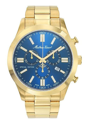 Mathey-tissot Mathy I Jumbo Special Edition Chronograph Blue Dial Quartz H455chpbu Men's Watch