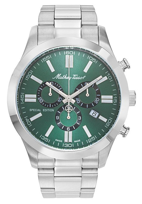 Mathey-tissot Mathy I Jumbo Special Edition Chronograph Green Dial Quartz H455chve Men's Watch