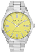 Mathey-tissot Mathy I Jumbo Special Edition Stainless Steel Yellow Dial Quartz H455j Men's Watch