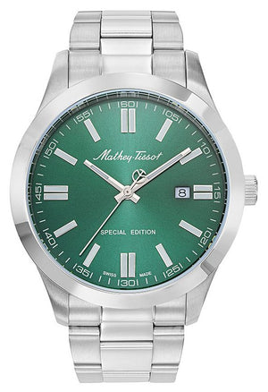 Mathey-tissot Mathy I Jumbo Special Edition Stainless Steel Green Dial Quartz H455ve Men's Watch