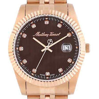 Mathey-tissot Mathy Ii Rose Gold Stainless Steel Brown Dial Quartz H710prm Men's Watch