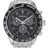 Mathey-tissot Chronograph Stainless Steel Black Dial Quartz H9010chan 100m Men's Watch