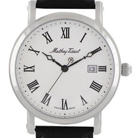 Mathey-tissot City Leather Strap White Dial Quartz Hb611251abr Men's Watch