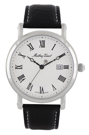 Mathey-tissot City Leather Strap White Dial Quartz Hb611251abr Men's Watch