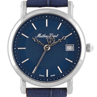 Mathey-tissot City Leather Strap Blue Dial Quartz Hb611251abu Men's Watch