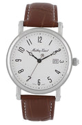 Mathey-tissot City Leather Strap White Dial Quartz Hb611251ag Men's Watch