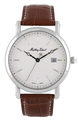 Mathey-tissot City Leather Strap White Dial Quartz Hb611251ai Men's Watch