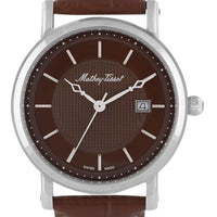 Mathey-tissot City Leather Strap Brown Dial Quartz Hb611251am Men's Watch