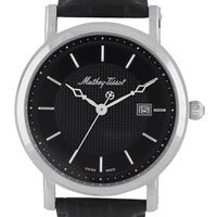 Mathey-tissot City Leather Strap Black Dial Quartz Hb611251an Men's Watch