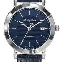 Mathey-tissot City Leather Strap Blue Dial Automatic Hb611251atabu Men's Watch