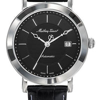 Mathey-tissot City Leather Strap Black Dial Automatic Hb611251atan Men's Watch