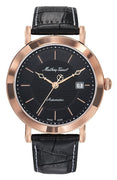 Mathey-tissot City Leather Strap Black Dial Automatic Hb611251atpn Men's Watch