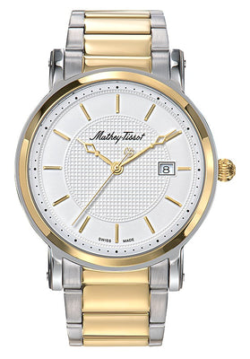 Mathey-tissot City Metal Two Tone Stainless Steel White Dial Quartz Hb611251mbi Men's Watch