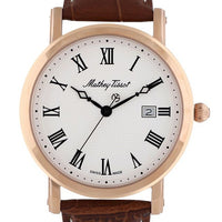 Mathey-tissot City Leather Strap White Dial Quartz Hb611251pbr Men's Watch