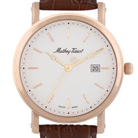 Mathey-tissot City Leather Strap White Dial Quartz Hb611251pi Men's Watch