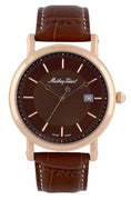 Mathey-tissot City Leather Strap Brown Dial Quartz Hb611251pm Men's Watch