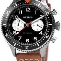 Hemel Reverse Panda Chronograph Ceramic Bezel Black With Super-luminova C3 Dial Quartz Hf12 100m Men's Watch