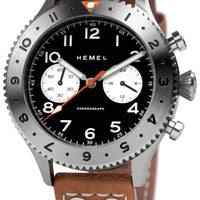 Hemel Reverse Panda Chronograph Ceramic Bezel Matte Black With Super-luminova C3 Dial Quartz Hf13 100m Men's Watch