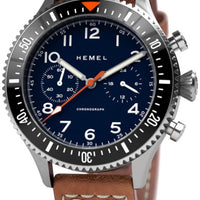 Hemel Hft20 Chronograph Ceramic Bezel Navy With Super-luminova Dial Quartz Hf3na 100m Men's Watch