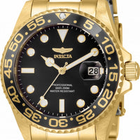 Invicta Pro Diver Black Dial Gold Tone Stainless Steel Quartz 33263 200m Women's Watch