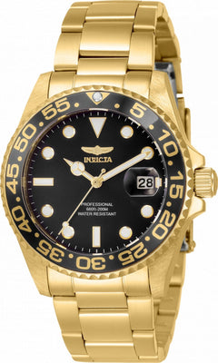 Invicta Pro Diver Black Dial Gold Tone Stainless Steel Quartz 33263 200m Women's Watch