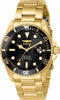 Invicta Pro Diver Black Dial Gold Tone Stainless Steel Quartz 33277 200m Women's Watch